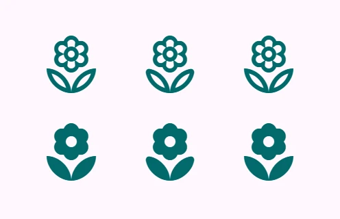 Image of icons with a different theme applied