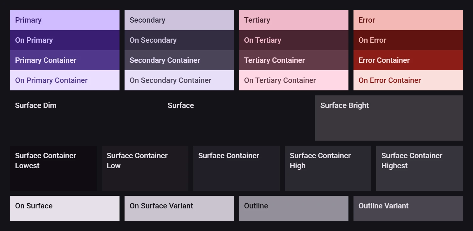 The baseline dark color scheme