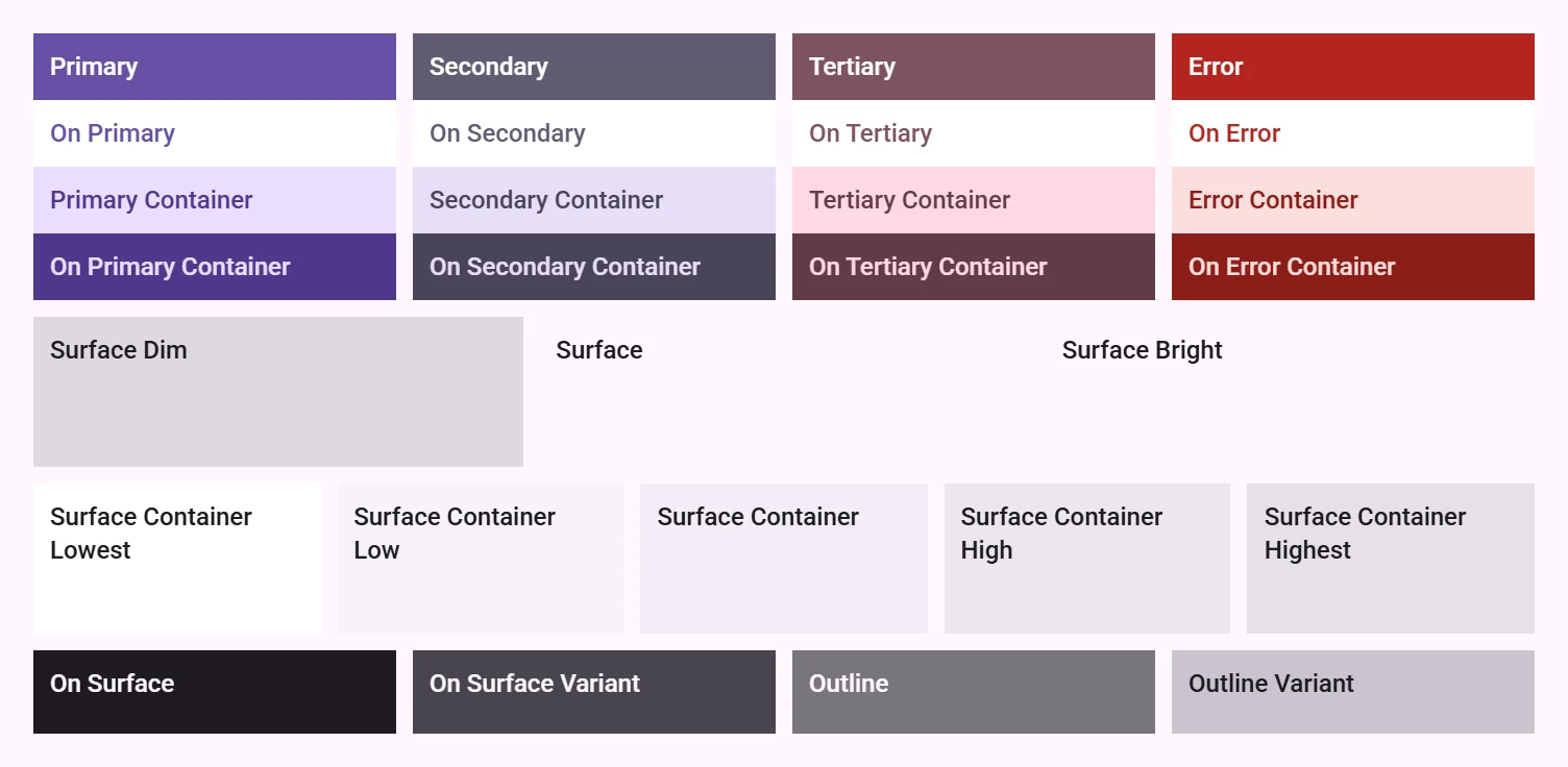 The baseline light color scheme